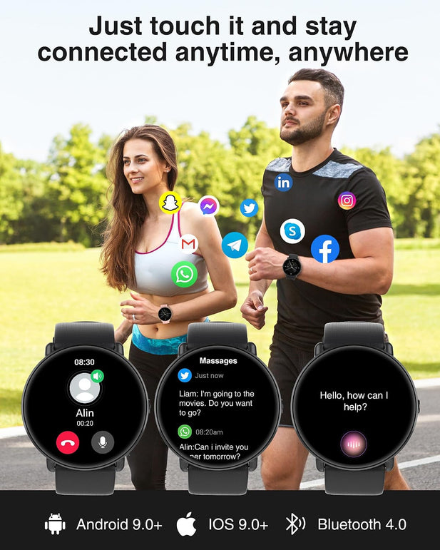 Smart Watches for Men - 1.43" AMOLED Display Smartwatch with Call Function, 111+ Sports, Notification, IP68 Waterproof, Fitness Watch with Heart Rate Spo2 Sleep Monitor Step Counter for Android Ios