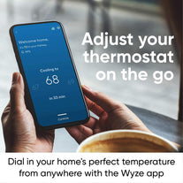 WYZE WTHERM, Smart Wifi Thermostat for Home with App Control, Compatible with Alexa, Black