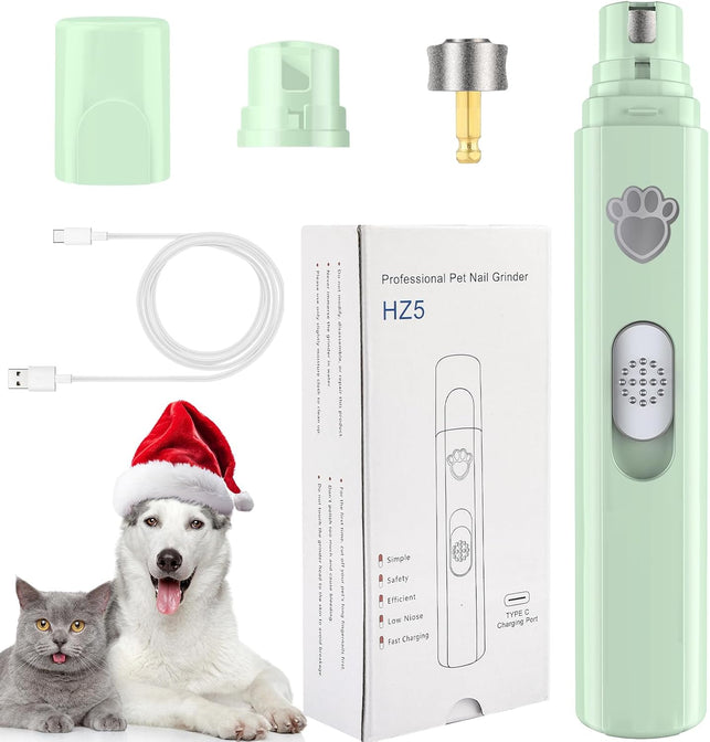 VIWIK Dog Nail Grinder, 2-Speed Rechargeable Dog Nail Trimmers for Large Medium & Small Dogs, Upgrade Professional Electric Pet Paws Grooming, Quiet Puppy Grooming Tool, for Dogs Cats