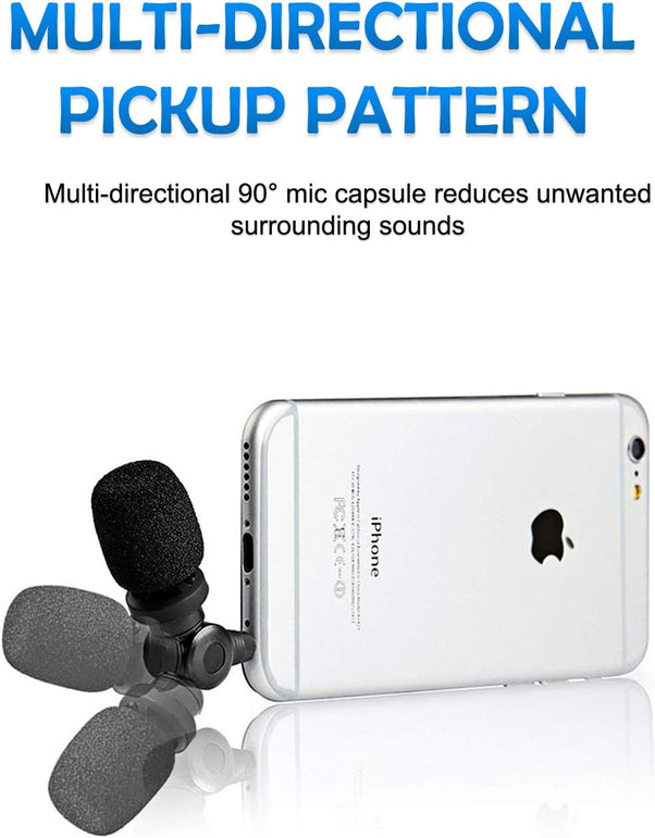 Saramonic Smartmic Mini Condenser Flexible Microphone for Smartphones,Vlogging Microphone for Iphone and Youtube Video, Mic for Ios Apple Iphone Ipad and Android Phone