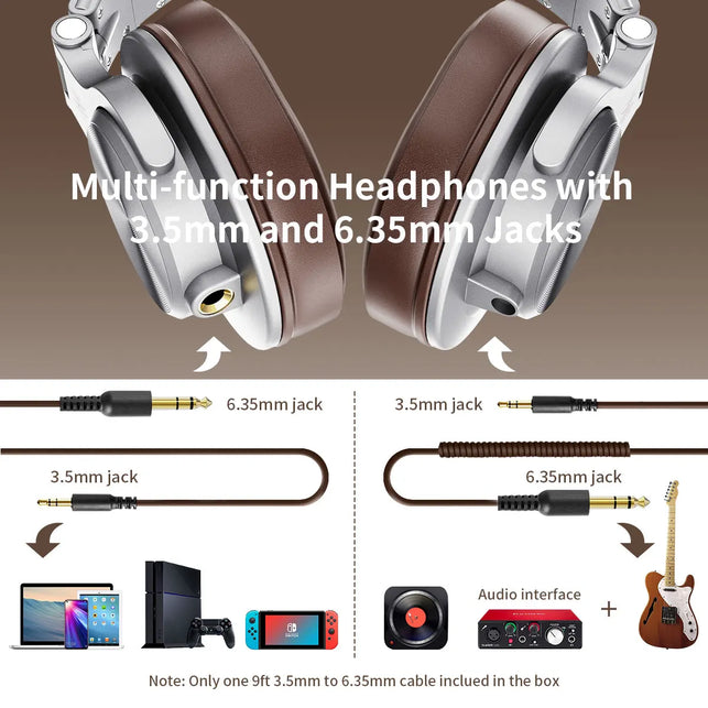 Oneodio A71 Wired Headphones for Computer Phone with Mic over Ear Stereo Hi-Res Headset Studio Headphone for Recording Monitor