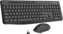 Wireless Keyboard and Mouse Combo,Earlylit 2.4G Full-Sized Ergonomic Keyboard Mouse,3 DPI Adjustable Cordless USB Mouse and Keyboard,12 Shortcut Keys and Quiet Click for Computer/Laptop/Windows/Mac