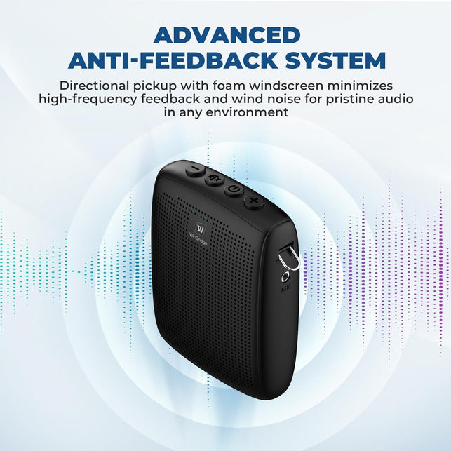 Winbridge Wireless Voice Amplifier with Microphone for Teachers, Portable PA System with Bluetooth Handheld Mic, Portable Speaker Mic Set, Cardioid Pickup for Classroom, Outdoor, Public Speaking WB009