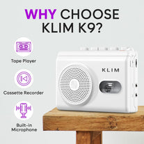 K9 Cassette Player, Portable Recorder with Built-In Speaker and Microphone