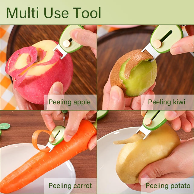 Pocket Fruit Peeler - Retractable Vegetable Peeler,Avocado-Shaped Kitchen Gadgets,Folding Stainless Steel Fruit Cutter for Travel Picnics Camping Outdoor（4Pcs）