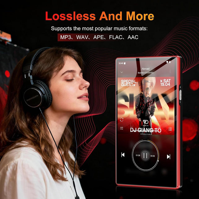 Oilsky MP3 Player with Bluetooth and Wifi, 5.0'' IPS Touch Screen Android Music Player Built-In Speaker, Support Spotify, Amazon Music, Deezer, Audible, FM Radio, Expandable up to 1TB