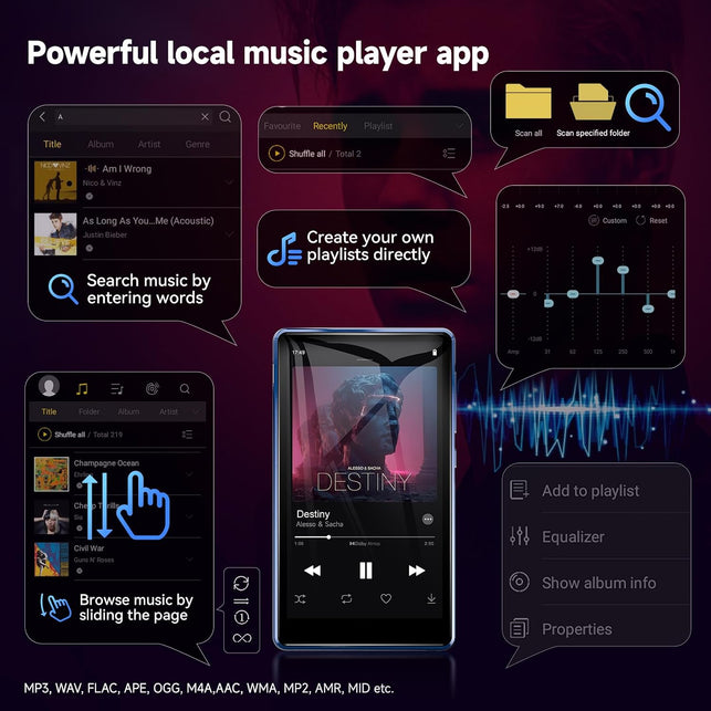 163GB Android MP3 Player with Bluetooth and Wifi, 4.5" Touchscreen