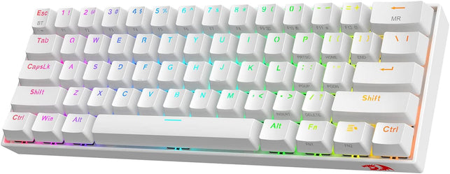 Redragon K530 Pro Draconic 60% Wireless RGB Mechanical Keyboard, Bt/2.4Ghz/Wired 3-Mode 61 Keys Compact Gaming Keyboard W/Hot-Swap Socket, Free-Mod Plate Mounted PCB & Tactile Brown Switch