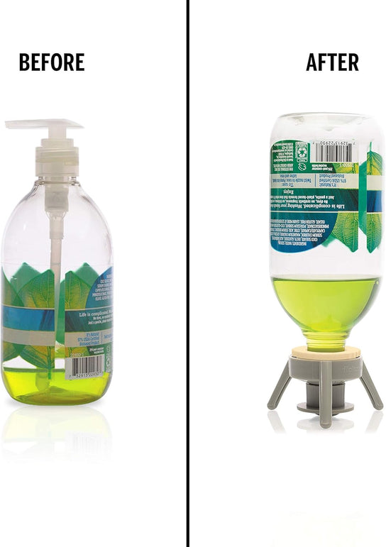 Flip-It! 2-Pack Premium Bottle Emptying Kit – No More Wasted Product - Fits Most Plastic Bottles – Get Out Every Drop of Shampoos, Lotions, & More – 2 Base Caps, 6 Adapters – Pastel Color Edition