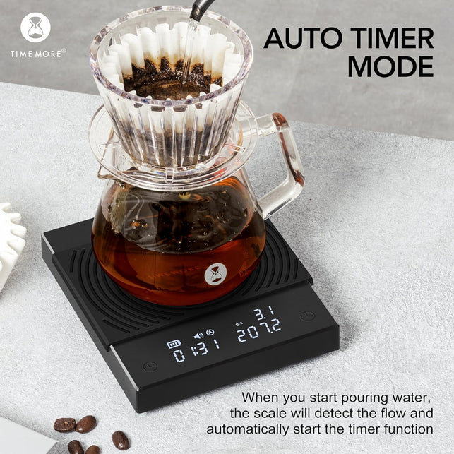 TIMEMORE Coffee Scale Basic+Scale Coffee Scale with Timer,2000 Grams, Black…