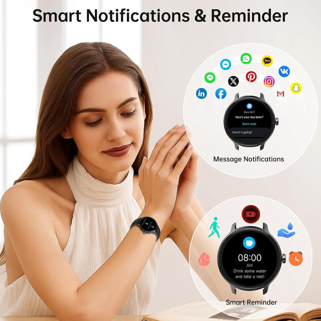 Smart Watch for Women Men (Answer/Make Calls), Smartwatches Built-In AI Voice, 1.27" HD Touch Fitness Watch with Heart Rate/Sleep/Step/Spo2 Monitor, 100+ Sports Modes & IP68 Waterproof for Android Ios