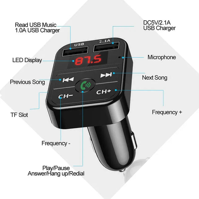 Car Mp3 Bluetooth Receiver Player Handsfree Call Fm Card Insertion Machine Usb Multifunction with Music Usb Drive