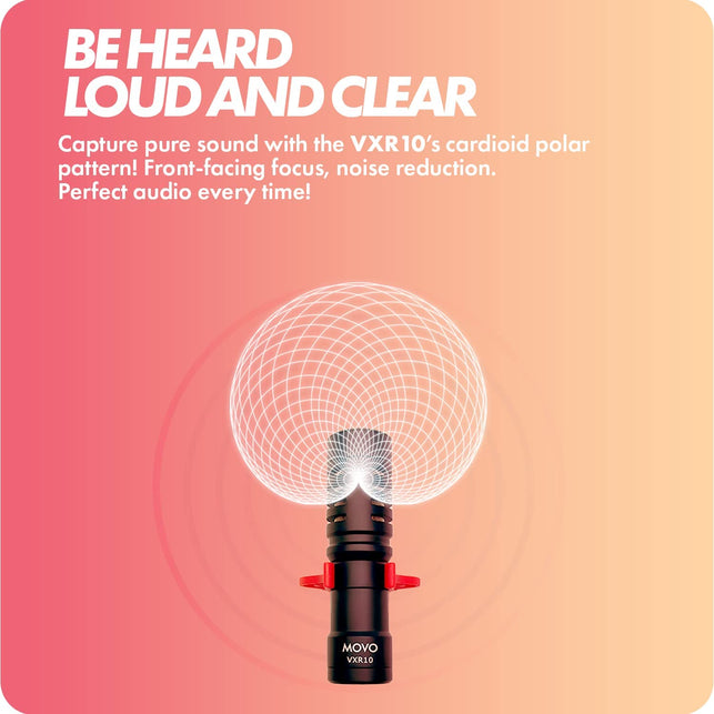 Movo VXR10 Universal Shotgun Mic for Camera - Camera Microphone for DSLR, Iphone and Android Smartphones - Compatible with Canon EOS, Nikon, and Sony Cameras - Professional Video Microphone