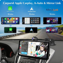 [2024] Carpuride W903 Wireless Carplay & Android Auto with Dash Cam - 9.3" HD IPS Touch Car Play Screen for Car, 4K Front & 1080P Rear Camera, Loop Recording, Bluetooth Audio, Mirror Link, GPS, Siri