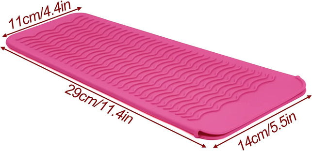 1Pack Silicone Heat Resistant Mat Pouch for Hair Straightener, Curling Iron, Flat Iron and Hot Hair Tools Pink