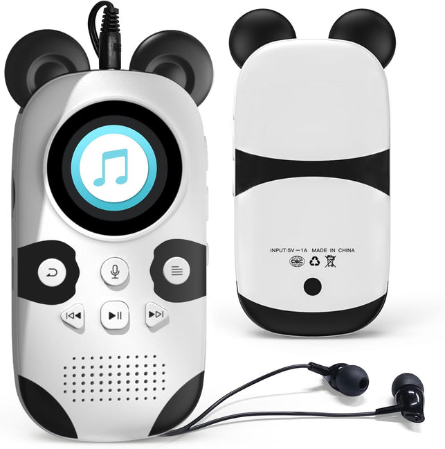 RUIZU 64GB Cute Panda MP3 Player for Kids, Bluetooth 5.3, Built-In Speaker