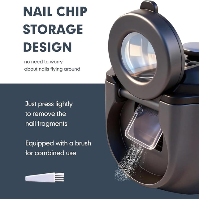 Upgraded 3-In-1 Electric Nail Clipper with 3 Speeds, Magnifying Glass, LED Light, Double Mouth Blade, Clear Vision Electric Nail Trimmer Fingernail Trimmer for Infants, Children, Adult, Elderly
