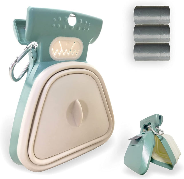 Jondarla Pooper Scooper, Portable and Handheld Size for Walking Large and Small Dogs outside Yard or Travel Outdoors, Pup Poop Scoop with Container and 30Pcs Pet Waste Bag Attachment