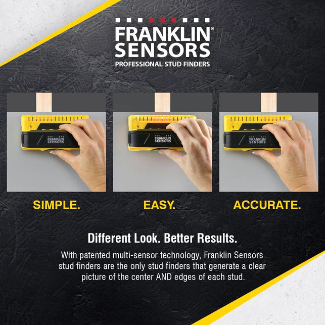 Franklin Sensors Prosensor M150 Stud Finder with 9-Sensors, Wood & Metal Stud Detector/Wall Scanner, Made in the USA