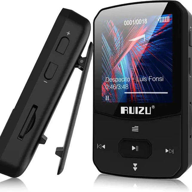 RUIZU X52 Sport Bluetooth MP3 Player Portable Clip Mini Music Walkman with Screen Support Fm,Recording,Clock,Pedometer Radio