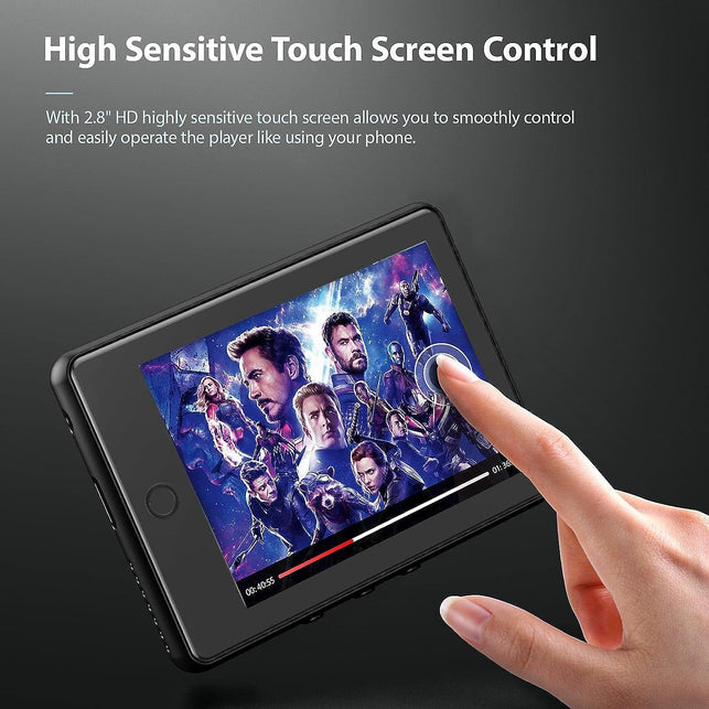 32GB MP3 Player with Bluetooth 5.1,2.8'' Full Touch Screen Music Player with Speaker,Portable Hifi Lossless Sound MP4 Music Player with Fm,Radio,Recorder, E-Book,Pedometer,Armband,Support up to 128GB