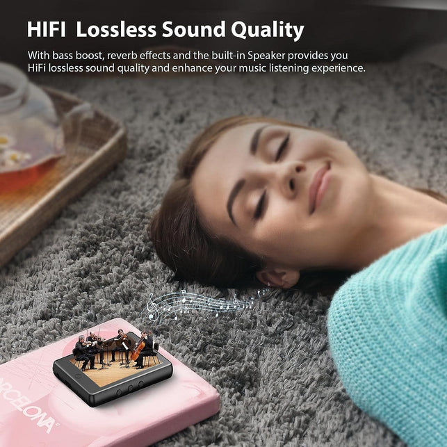 32GB MP3 Player with Bluetooth 5.1,2.8'' Full Touch Screen Music Player with Speaker,Portable Hifi Lossless Sound MP4 Music Player with Fm,Radio,Recorder, E-Book,Pedometer,Armband,Support up to 128GB