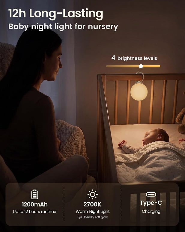Glocusent Portable White Noise Machine with Night Light,Baby Sound Machine