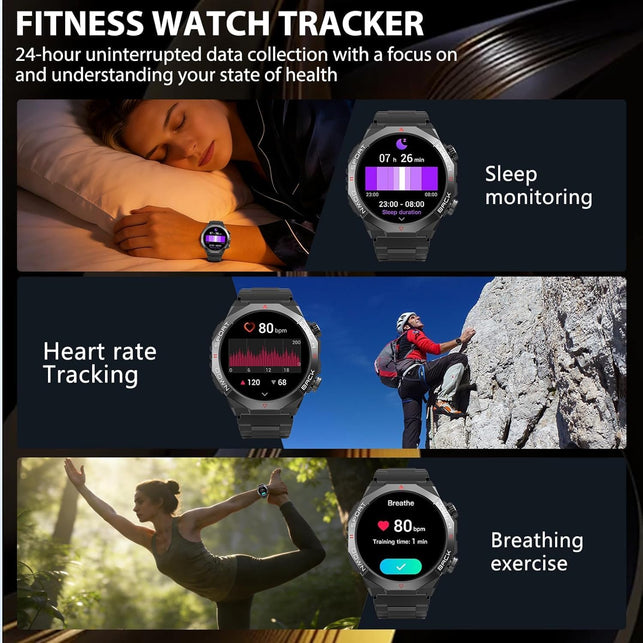 1.7" Smart Watch round Touch Screen, Bluetooth Call for Ios Android