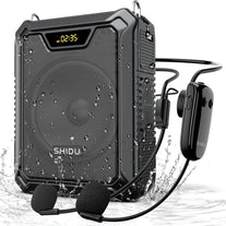 SHIDU 30W Voice Amplifier with Wireless Microphone, IPX6 Waterproof Amplifier Wireless & Wired Microphone Bluetooth Speaker Personal Megaphone for Teachers Meeting Speech Outdoors-M1000