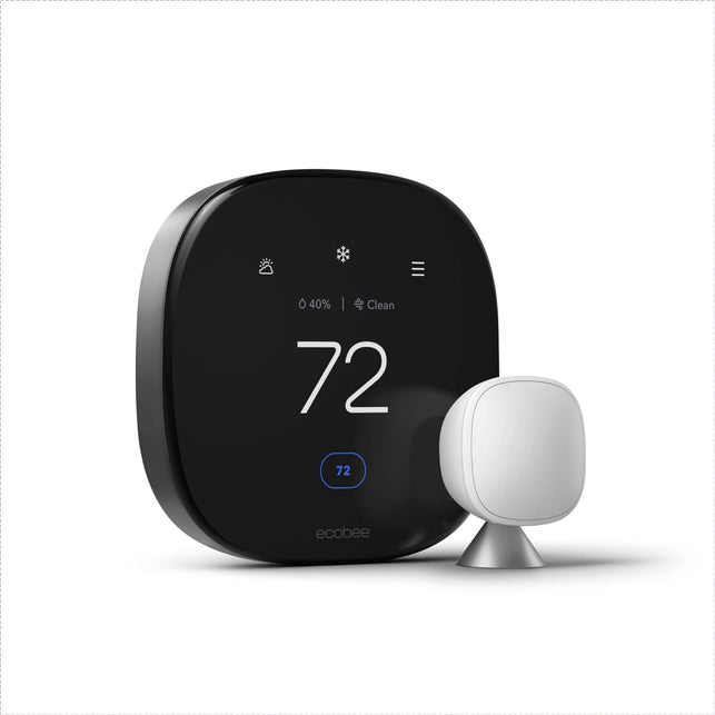 Ecobee New Smart Thermostat Premium with Smart Sensor and Air Quality Monitor - Programmable Wifi Thermostat - Works with Siri, Alexa, Google Assistant