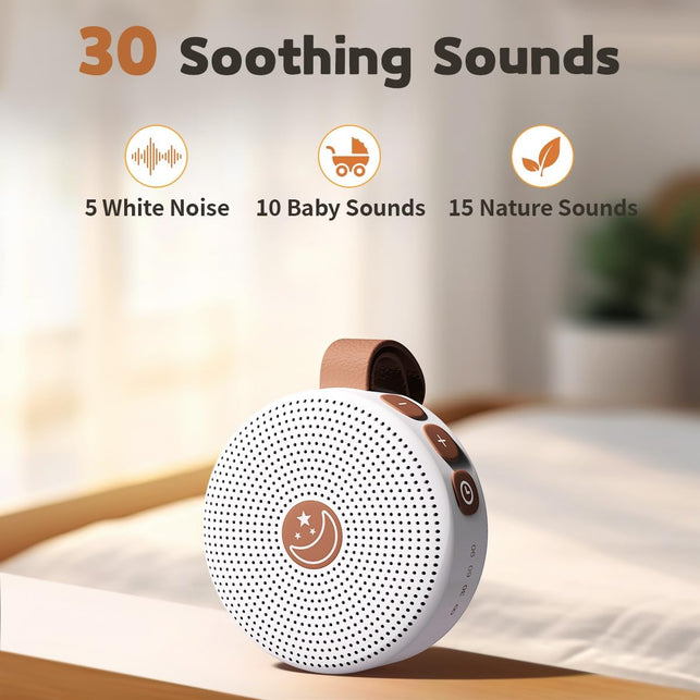 Mini Portable Sound Machine White Noise Machine with 30 Soothing Sounds for Baby Kids Adults Sleeping 32 Volume Levels Rechargeable Brown Noise Sleep Machine for Office Privacy Travel Sound Therapy