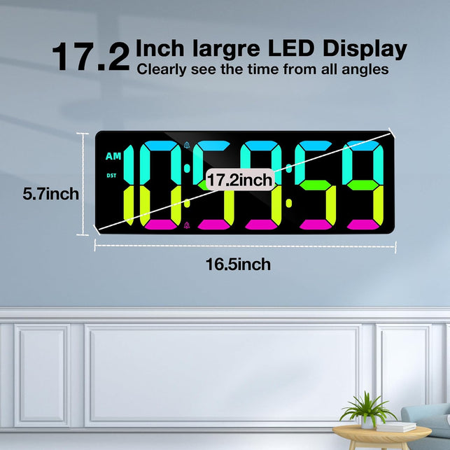 RGB Digital Wall Clock Timer with Remote Control, Count up and Down