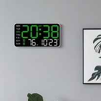 Voice Control Alarm LED Digital Clocks Temp Date Week Display Wall Clock 12/24H DST Brightness Setting 2 Alarms Clocks