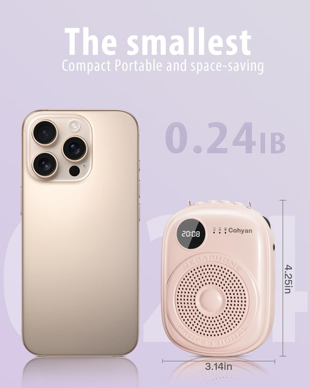 Voice Amplifier for Teachers, Portable Bluetooth Wired Microphone & Speaker, Rechargeable Bullhorn Megaphone for Classroom, Meetings, Yoga, Training, Tour Guides Wired Microphone (K18)