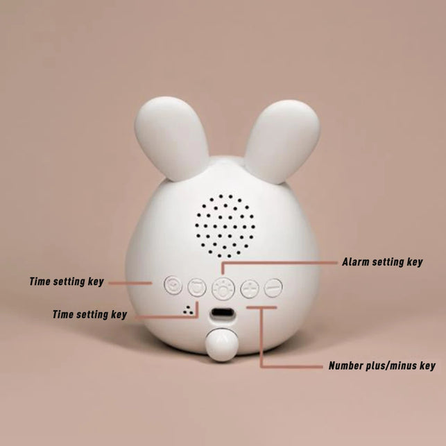 Kids Cute Rabbit Alarm Clock with Night Light Stepless Dimming Led Digital Alarm Clock for Boys Girls