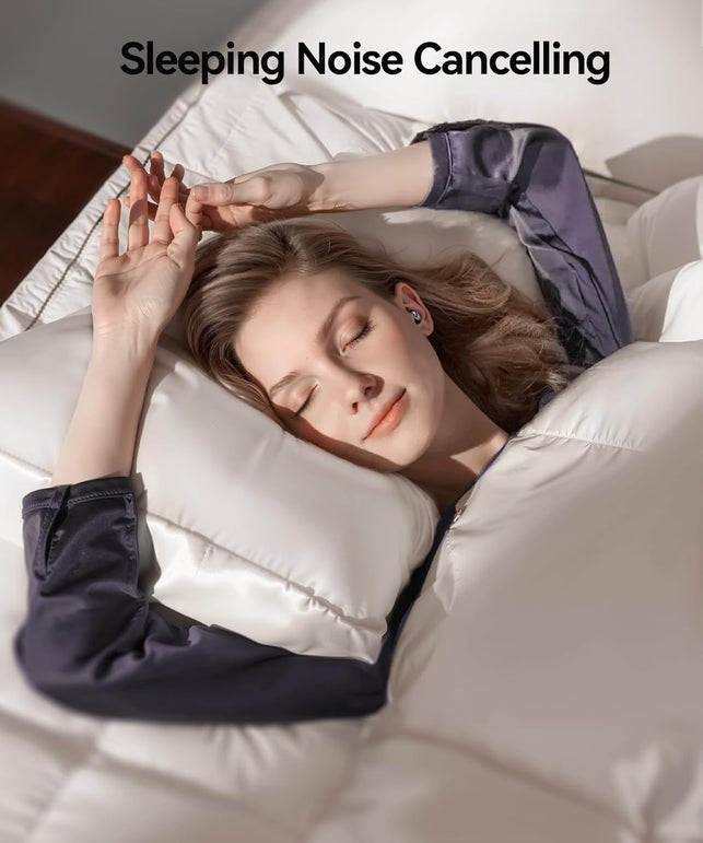 Ear Plugs for Sleeping 50Db Earplugs Noise Cancelling Ear Plugs for Noise Reduction Concerts Soft Reusable Silicone Earplugs for Snoring Side Sleepers Shooting Airplanes with 7 Eartips Case Black