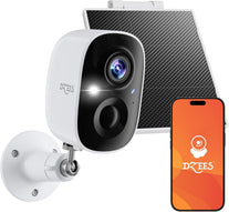 Dzees Solar Powered Security Camera Wireless Outdoor Wifi, 1080P Color Night Vision Outdoor Camera, Wireless Home Security Cameras System with Solar Panel, Spotlight/Alarm, AI Detection, 2-Way Talk