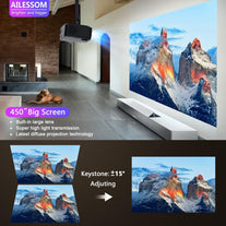 Native 1080P 5G Wifi Bluetooth Projector, AILESSOM 20000LM 450" Display Support 4K Movie Projector, High Brightness for Home Theater and Business, Compatible with Ios/Android/Tv Stick/Ps4/Hdmi/Ppt/Usb