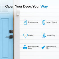 ULTRALOQ U-Bolt Smart Lock, 5-In-1 Keyless Entry Door Lock with App Control, Keypad Deadbolt, Auto Unlock, Auto Lock, Smart Door Lock, Smart Locks for Front Door, Smart Deadbolt, Black