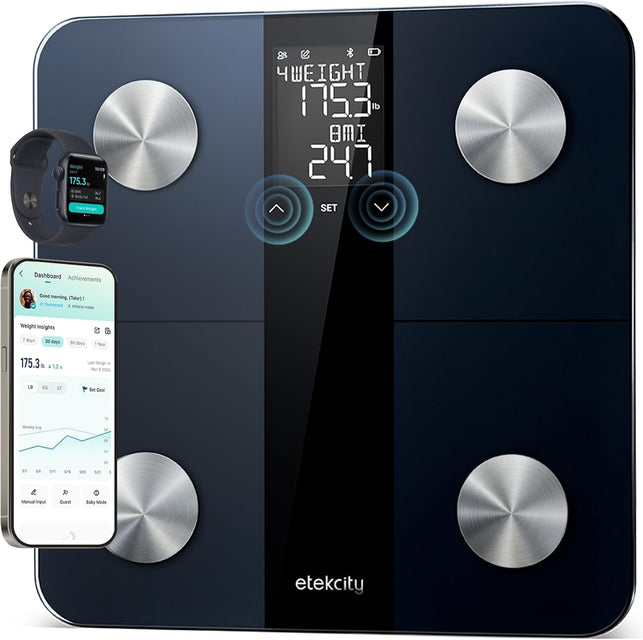 Etekcity Upgraded Smart Scale for Body Weight, FSA HSA Store Eligible, Bathroom Digital Scale with BMI, Body Fat, Muscle Mass, 13 Metrics with a Large Display, Support Offline Mode and Apps Connection