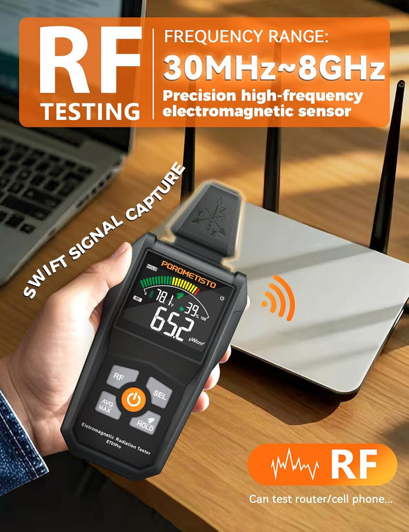EMF Meter Radiation Detector, Et01Pro EMF Detector, 5-In-1 Electromagnetic Field & Radio Frequency Detector for Home & Office EMF Inspections,Ghost Hunting Equipment
