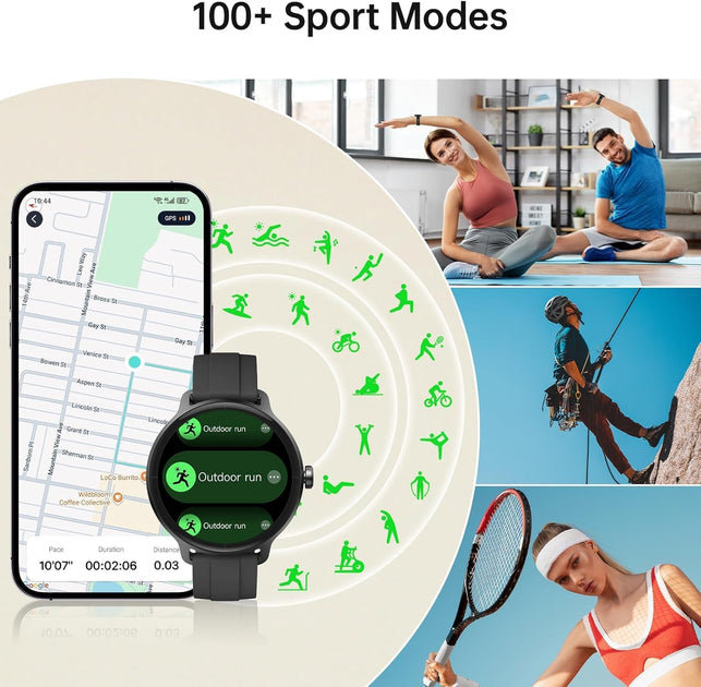 Smart Watch for Women Men (Answer/Make Calls), Smartwatches Built-In AI Voice, 1.27" HD Touch Fitness Watch with Heart Rate/Sleep/Step/Spo2 Monitor, 100+ Sports Modes & IP68 Waterproof for Android Ios