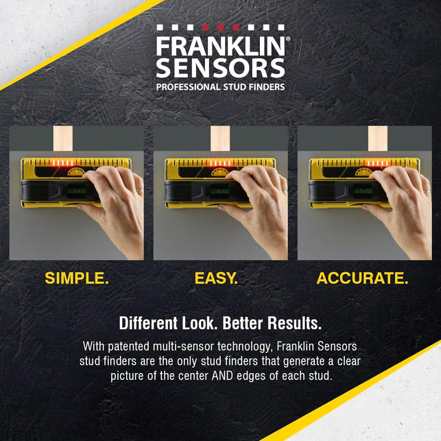 Franklin Sensors Prosensor M210 Stud Finder with 13-Sensors, Wood & Metal Stud Detector/Wall Scanner, Live Wire Detection