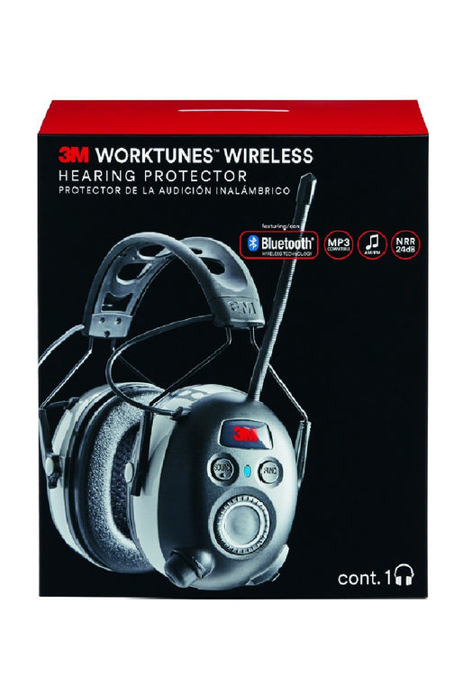 3M Worktunes Wireless Hearing Protection with Bluetooth Technology and AM/FM Radio