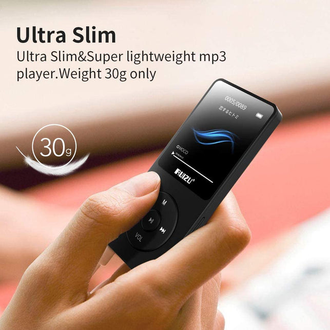 RUIZU 64GB MP3 Player with Bluetooth 5.3, Portable Music Player for Kids Sports Running, FM Radio, Voice Recorder, Equalizer, 80H Digital Audio Video Shuffle Resume Playback, up to 128GB Micro SD Card