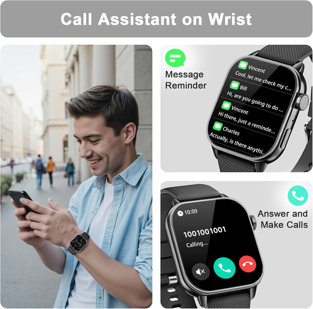 Smart Watches for Men Women,With Bluetooth Call 1.85'' HD Fitness Tracker