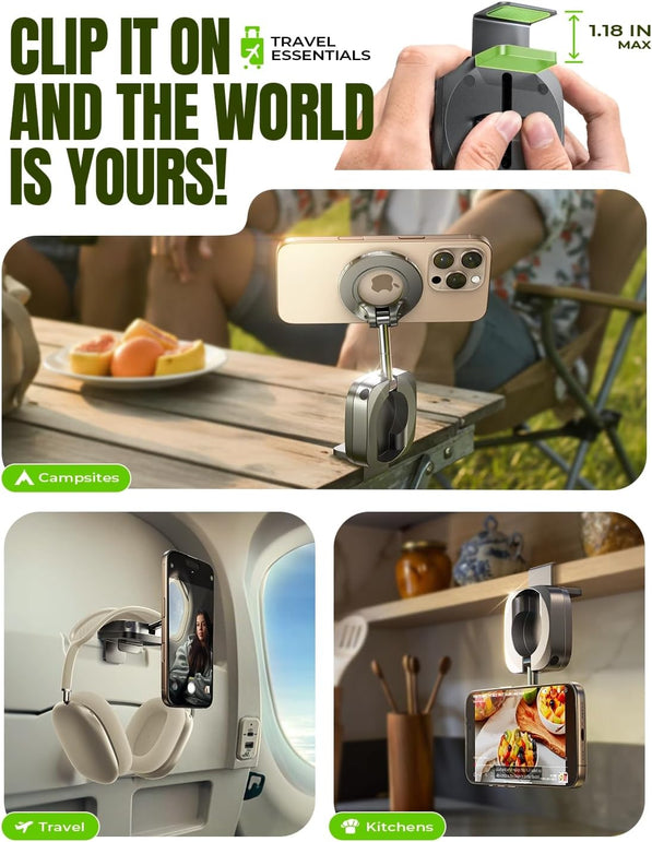LISEN Travel Valentines Day Gifts Him Her Men Airplane Travel Essentials Women Phone Holder Funny Cool Gadgets for Men 2026 Cruise Must Haves Tripods Monopods Essentials for Magsafe Phone Accessories