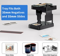 Mobile Film Scanner 35Mm, Slide & Negative Scanner Slide Viewer Converts 35Mm Slides & Negatives to Digital Photos (2AA Batteries Included) Black