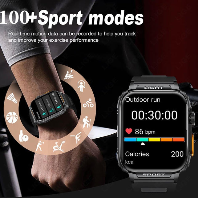 Zodvboz Military Smart Watches for Men(Answer/Make Calls) with LED Flashlight 6-8M,430Mah Extra Long Life Battery,1.91’’ HD IPS Display 72+Sport Mode 5ATM Waterproof Sports Smartwatch for Android Ios