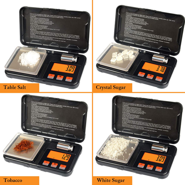 Digital Scale, Lan Sheng 200G X 0.01G Gram Scale with Pocket Size, 50G Calibration Weight,6 Units Conversion, LCD Back-Lit Display, Use for Jewelry/Gold/Food/Powder/Spice(Battery Included)